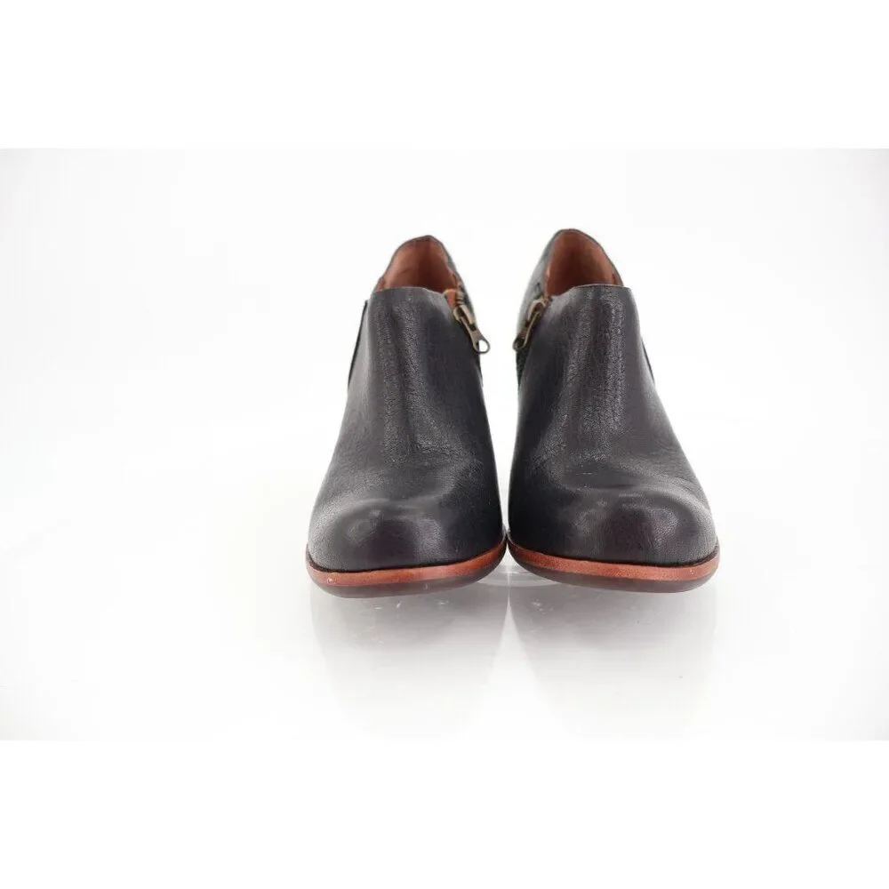 Kork-Ease Holmes Boots Women's Size 7 Ankle Zip Casual Wedge Booties Black Brown